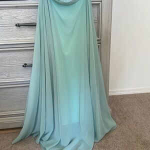 Chicwish Green Maxi A-Line Skirt High-Low